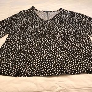 Heart print peplum top